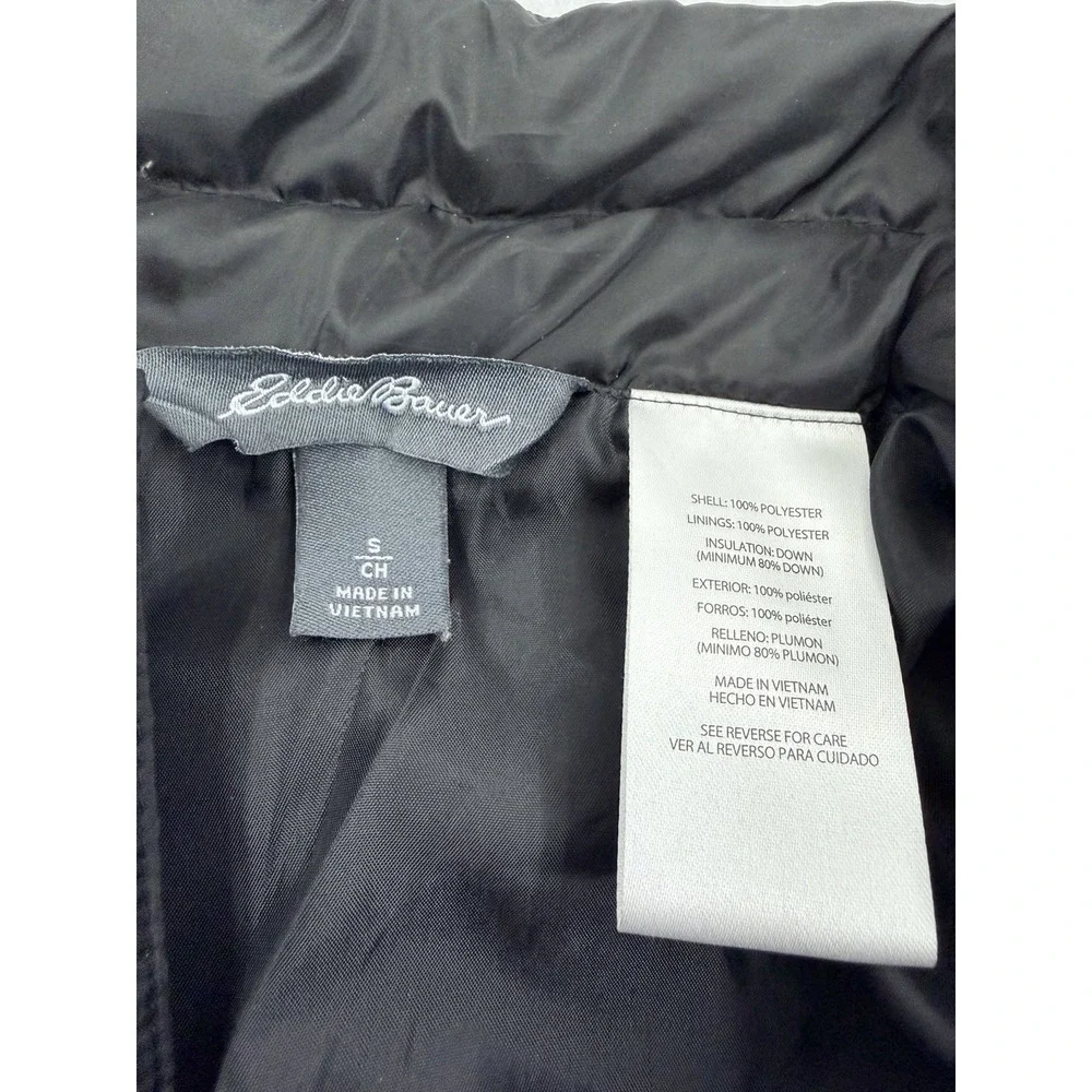 EDDIE BAUER Black Warm EB650 DOWN WINTER JACKET Puffer Hike Ski Coat Men's S - Picture 5 of 7